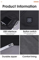 WEST BIKING-Chaleco con calefacción eléctrica para hombre y mujer, 5 áreas, USB, ropa térmica, lavable, deporte de invierno, ciclismo - details 16