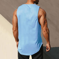 New Casual Fashion Elastic Mesh T-shirt Gym Tank Tops Men Bodybuilding Fitness Sleeveless Singlet Summer Workout Muscle Vests - details 5