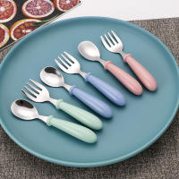 Juego de Cubiertos Pequeños de Acero Inoxidable 3 Piezas de Cuchara y Garfillo Portátil para Alimentación de Bebés Utensilios de Mesa para Niños - details 6