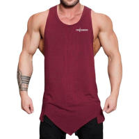 Men Gym Sport Workout Tank Tops Fitness Bodybuilding Cotton Vests Muscle Slim Fit Singlets Summer Casual Fashion Print Clothing - details 6