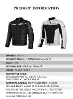 LYSCHY Chaqueta de Moto de Malla Transpirable de Verano para Hombre, Anticaída y Resistente al Desgaste, con Equipo de protección incorporado - details 1
