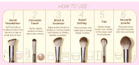 Set de 15 Pinceles para los Ojos Jessup Set de Maquillaje Vegano con Corrector, Cejas, Liner, Base, Bronceador - details 2