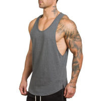 Muscleguys Cotton Gym Clothing Fitness Mens Stringer Tank Top Bodybuilding Sleeveless Shirt Muscle Vest Workout Singlets Tanktop - details 6