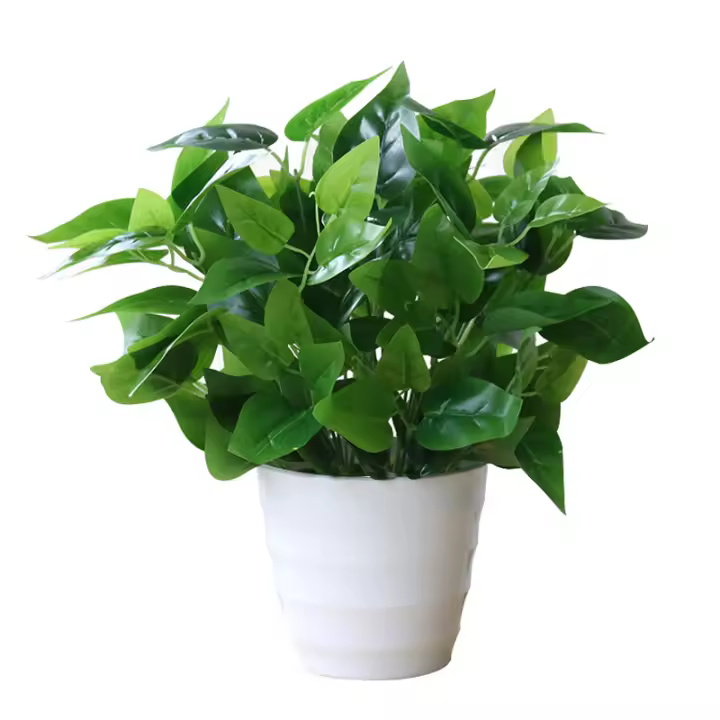 Plantas artificiales para decoración del hogar y la Oficina, 7 tenedores, hoja de escritorio falsa, hierba de pared, rama de árbol de plástico, enredadera pequeña Floral, 33cm - 1