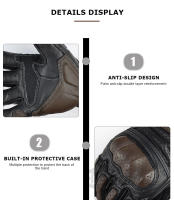 Guantes de Motocicleta de Cuero Vintage MJMOTO Certificados CE, Impermeables, Transpirables, Cómodos con Pantalla Táctil Tallas M-L-XL-XXL - details 15
