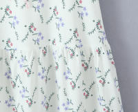 Women French Pastoral Style Floral Print Holiday Long Dress Vintage Puff Sleeve Square Neck A-line Elegant Summer Dresses - details 6
