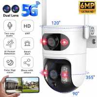 Cámara de Seguridad 5G 6MP Visión Nocturna Infrarroja Seguimiento Automático AI Impermeable - details 0