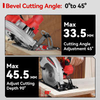 ONEVAN-Sierra Circular eléctrica sin escobillas, 7 pulgadas, 185mm, pantalla Digital, herramienta de corte de carpintería inalámbrica para juego de pines de batería Makita de 18V - details 6