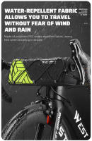 WEST BIKING-bolsa frontal para bicicleta, bolso reflectante de colores para manillar de ciclismo, bolso de hombro multifuncional portátil, accesorios para bicicleta - details 9
