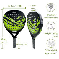 Raqueta de Pádel Profesional Cwin de Fibra de Carbono Soft EVA Cara Cubierta de Bolsa Padel - details 0