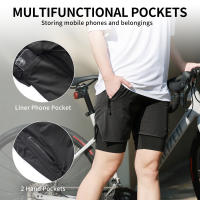 WOSAWE Pantalones Cortos de Bicicleta MTB Ajuste Recto, Cintura Comoda, Tejido de Broadcloth, Mochila con Cremallera YKK - details 3