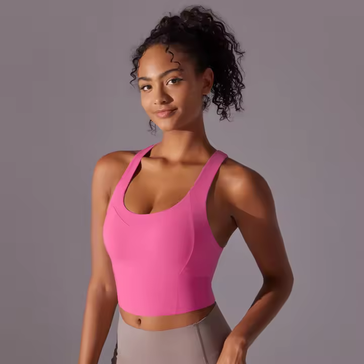 Hamidou-Chaleco de Yoga Sexy para mujer, Sujetador deportivo para Fitness, camisetas sin mangas de Color sólido para Yoga, gimnasio, correr, ropa interior transpirable - 1