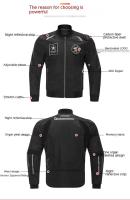 LYSCHY Chaqueta de motocicleta para las cuatro estaciones, forro interior extraíble, chaqueta de béisbol Vintage a prueba de viento para hombre, Tops informales para motocicleta - details 5