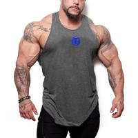 New Cotton Sleeveless T-shirt Men Fitness Muscle Undershirt Gym Bodybuilding Vest Fashion Street Hip Hop Casual Loose Tank Tops - details 5