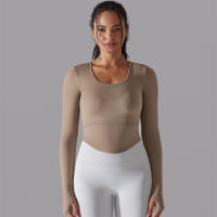 Camiseta de Yoga Sin Costuras para Mujer Deporte Top Largo Manga Larga Ropa de Gimnasio Camiseta de Correr para Entrenamiento Activo Vestimenta Ajustada Material Exterior Poliéster Temporada Primavera/Verano - details 36