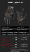 Guantes de Motocicleta de Cuero Vintage MJMOTO Certificados CE, Impermeables, Transpirables, Cómodos con Pantalla Táctil Tallas M-L-XL-XXL - details 2