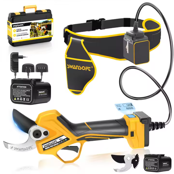 Podadoras eléctricas profesionales PRU45PLUS de 45mm, tijeras de podar inalámbricas de 1150W para huertos, árboles frutales, poda de ramas de olivares - 1