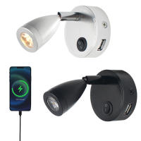 Luz LED de lectura para Interior de RV, foco con puerto USB de 5V y 2A, 12V y 24V, 2W, para barco, yate, caravana, remolque, dormitorio, 3 colores - details 0