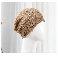 Popular hermosa mujer verano algodón crochet Slouchy Beanie sombrero hecho a mano recorte de punto verano Floral calavera gorra - details 12