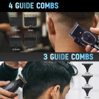 Solimpia Afeitadora eléctrica para hombres Recortadora de barba profesional Maquinilla de afeitar inalámbrica Recortadora de vello corporal Máquina de afeitar de vello facial recargable por USB para barbería HT-6267 - details 12