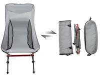 Silla plegable ultraligera para exteriores, taburete portátil de aleación con respaldo, playa, luna, pesca, barbacoa, autoeducación, - details 0
