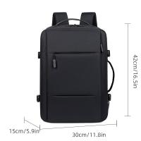 Mochila de viaje clásica para hombre, morral de negocios expandible con USB, bolsa de gran capacidad para ordenador portátil, impermeable, a la moda - details 1