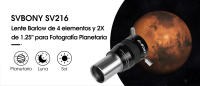 Lente Barlow SVBONY SV216 1.25" 2X para Fotografía Planetaria/Lunar/Solar con Aumento Constante 2X Ideal para Cámaras y Drones - details 0