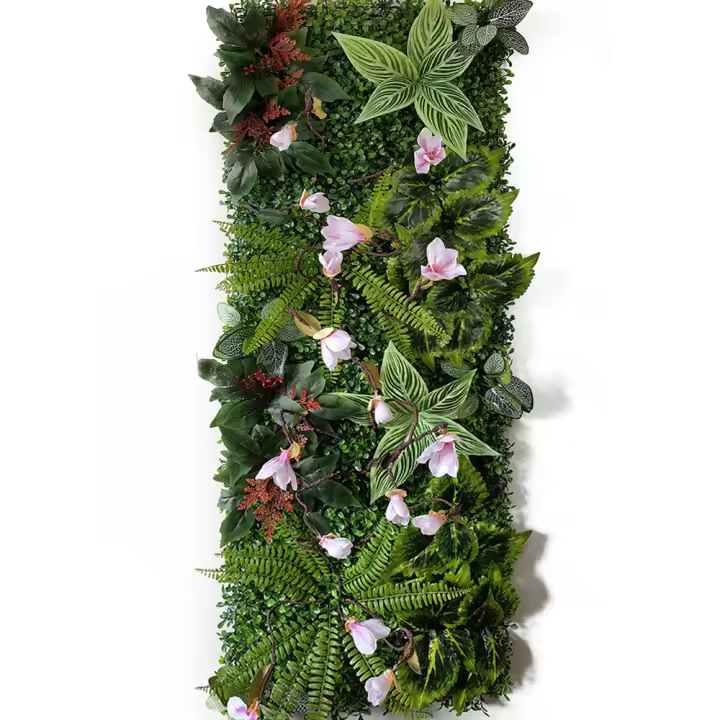Nuevo 3D 40*120 CM planta Artificial plástico césped pared Fondo Panel de pared flor verde decoración del hogar - 1