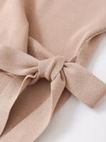 New Women Round Neck Short Sleeve Soft Knotted T Shirt Solid Casual Summer Tops - details 10
