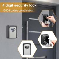 Caja de Almacenamiento de Contraseña Anchtek Resistente al Agua Montaje en Pared para Exteriores Caja de Llave Metálica de 4 Códigos Moderna de Aluminio con Sistema de Alarma - details 3