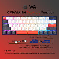 SKYLOONG GK61 QMK/VIA teclado por Cable Mini 60% de diseño RGB retroiluminación interruptor mecánico de juego USB plug - in caliente PBT - details 6