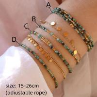 Pulsera de Turquesa Natural Joyería Boho Ajustable para Mujeres Regalo Hecho a Mano de 3mm y 4mm - details 1
