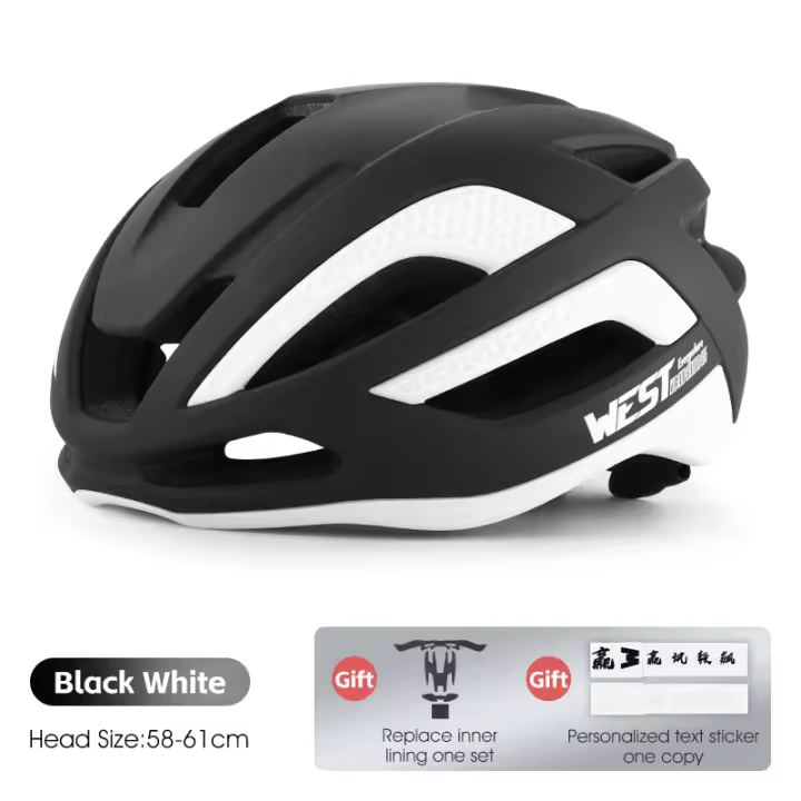 WEST BIKING-casco de ciclismo aerodinámico ligero para hombre y mujer, gorra de seguridad deportiva, casco integrado para bicicleta de montaña y carretera - 1
