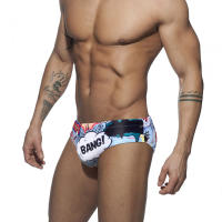 Jessborn-Calzoncillos de baño con estampado explosivo para hombre, pantalones cortos deportivos de surf, a la moda, sexys, ajustados, para playa, primavera caliente - details 1