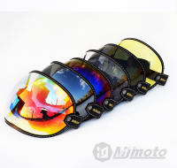 Universal adecuado casco de motocicleta protector de burbuja visera lente casco gafas lente multicolor retro cara completa media máscara gafas - details 7
