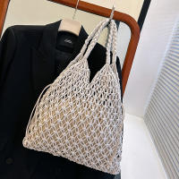 Bolsos de ganchillo de moda para mujer, bolso de mano de playa de rafia, bolso de paja, bolso de hombro de punto bohemio - details 22