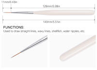 Kit de Manicura KADS Pinceles para Uñas para Dibujar y Pintar Tiras de Flor 5Pcs con Cubierta - details 5