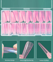 Moldes Nailpop French Nail de doble forma para extensiones de gel polivinílico, 15 tamaños con marcas de números grandes para manicura francesa, 150 unidades/caja - details 4