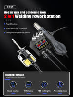 JCD 2-in-1 Welding Station 750W Hot Air Gun LCD Digital Display Adjustable Temperature SMD BGA IC Soldering Repair Tools 8898 - details 0