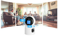 ZOSI Cámara Vigilancia WiFi Interior con Doble Lente y 1,44'' Monitor 2,4G/5G WiFi Lente Pan y Tilt + Lente Fija Seguimiento de Persona Videollamada con Gesto C528 - details 6