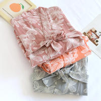 2025 kimono japonés, nuevo 100% algodón holgado estilo kimono con cordones albornoz, vestido de sudoración, pijamas, pijamas de mujer - details 1