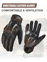 Guantes de Motocicleta de Cuero Vintage MJMOTO Certificados CE, Impermeables, Transpirables, Cómodos con Pantalla Táctil Tallas M-L-XL-XXL - details 3