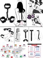 Kit de Bondage BDSM ataduras fetiche juguetes sexuales eróticos para parejas mujeres vendaje collares esclavo obediencia esposas maestro juego para adultos - details 0