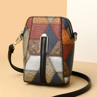 Bolso de Mujer de Cuero PU Bolso de Hombro de Múltiples Cremalleras Bolso Pequeño para Móvil de Piel de Vaca Suave Bolso Cruzado con Color Tejido - details 8