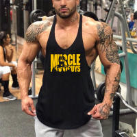 Gym Fashion Vest Men Casual Cotton Tank Top Sleeveless Breathable Muscle Shirt Bodybuilding Fitness Workout Sports Singlets - details 11