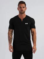 Camiseta Cómoda de Algodón con Cuello en V Estilo Casual para Hogar para Hombres - details 11