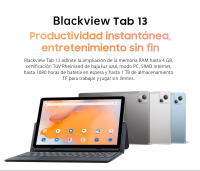 Blackview Tab 13 Tablet Android 12, Helio G85 Octa Core 6GB+128GB SIMo Tablets Pad 7280mAh, 10.1'' FHD+ Pantalla Cámaras 13MP - details 0