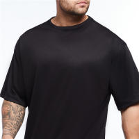 Mens Loose Oversized Short Sleeve T-shirt Mesh Dropped Shoulder Sportswear Fitness T Shirt Summer Gym Clothing Bodybuilding Tees - details 7