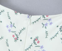 Women French Pastoral Style Floral Print Holiday Long Dress Vintage Puff Sleeve Square Neck A-line Elegant Summer Dresses - details 9