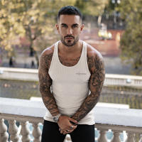 Gym Fitness Slim Tank Tops Men Muscle Sleeveless Sportswear Shirt Summer Casual Fashion Vertical Stripe Knitted Quick Dry Vests - details 16